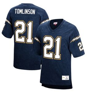 Men's Mitchell & Ness Tomlinson San Diego Chargers Acid Wash jersey T shirt